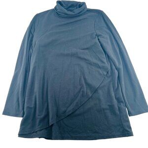 Pure Jill J. Jill Luxe Tencel Women's size XS Blouse Black Long Sleeves Turtlene